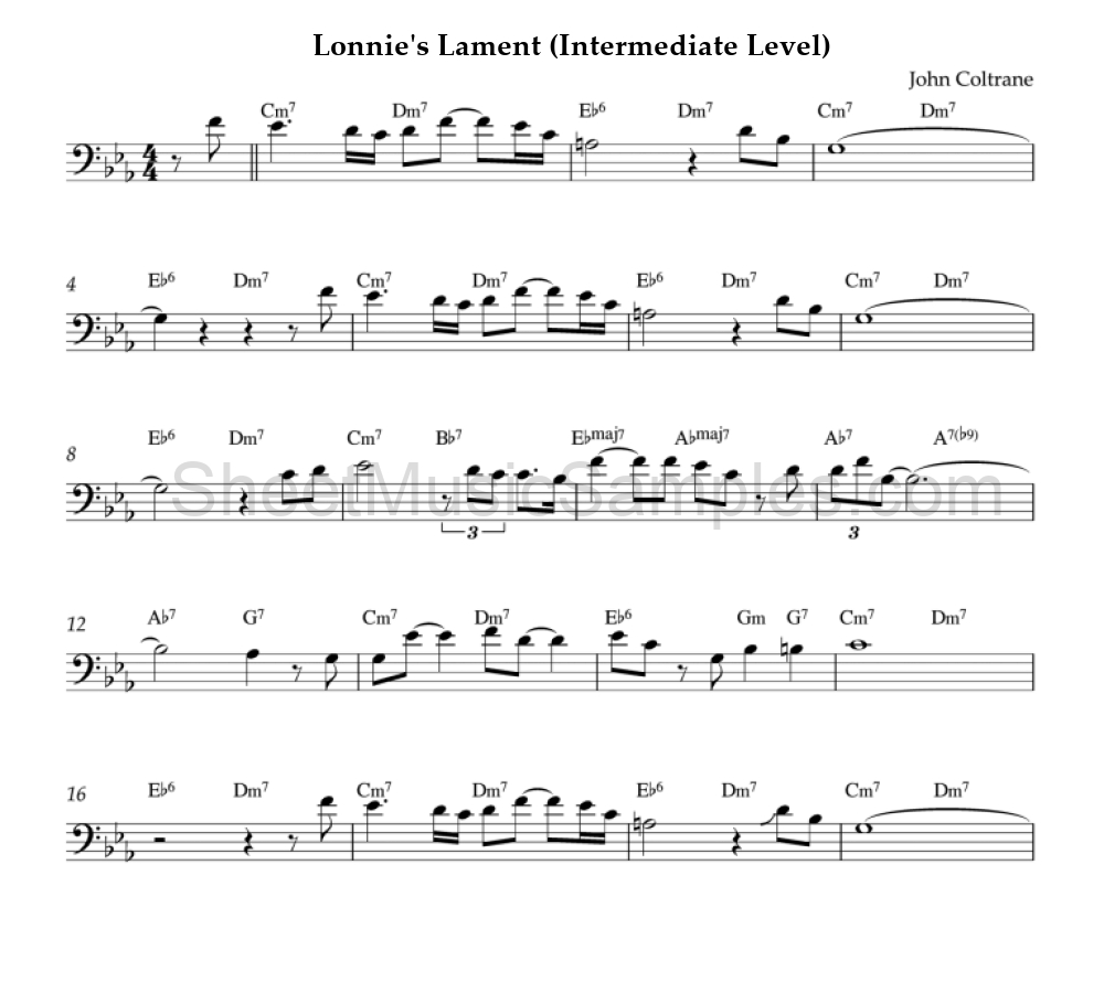 Lonnie's Lament (Intermediate Level)