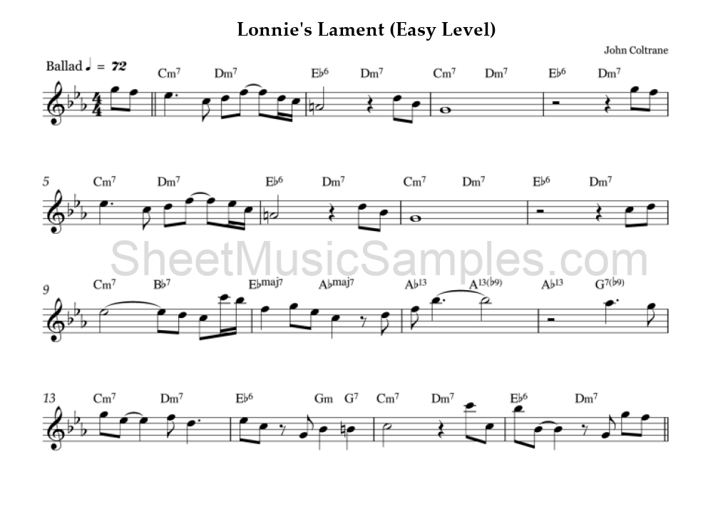 Lonnie's Lament (Easy Level)