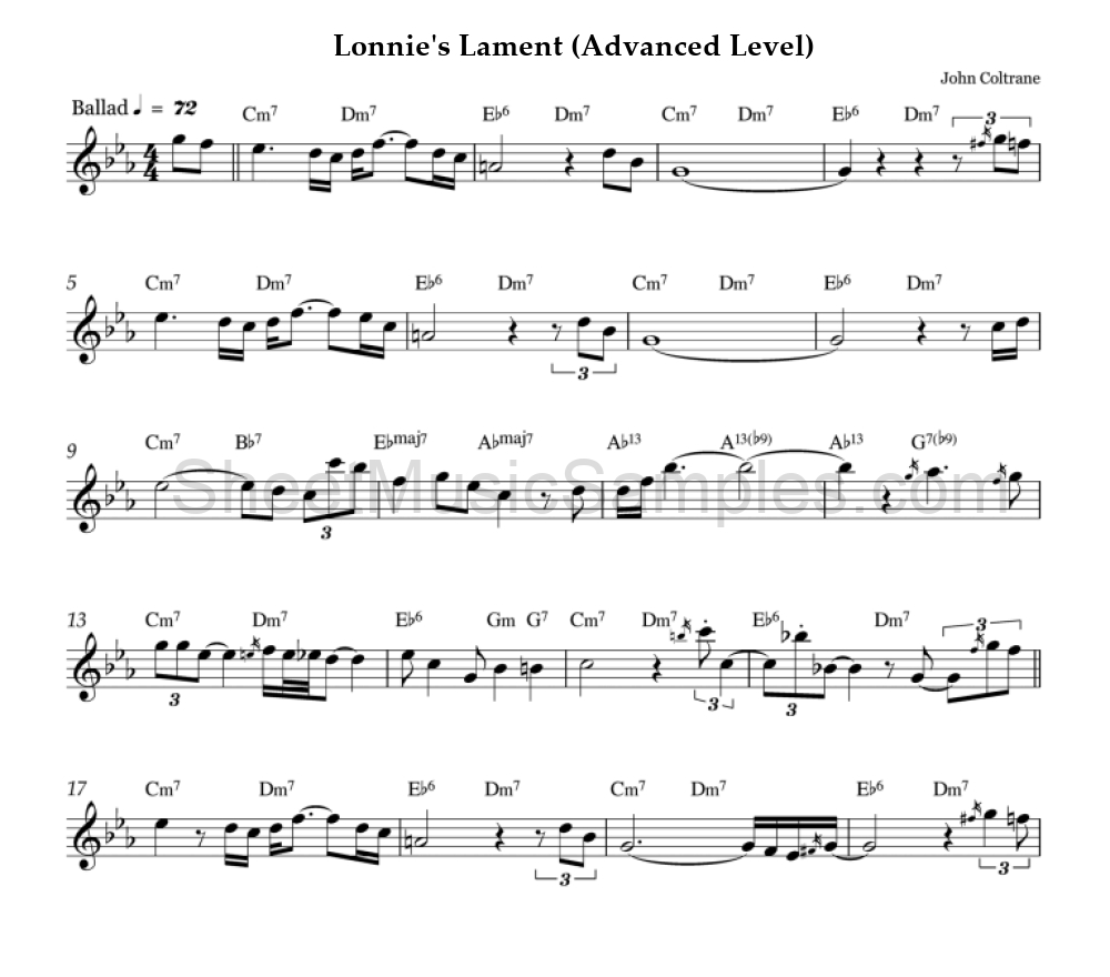 Lonnie's Lament (Advanced Level)