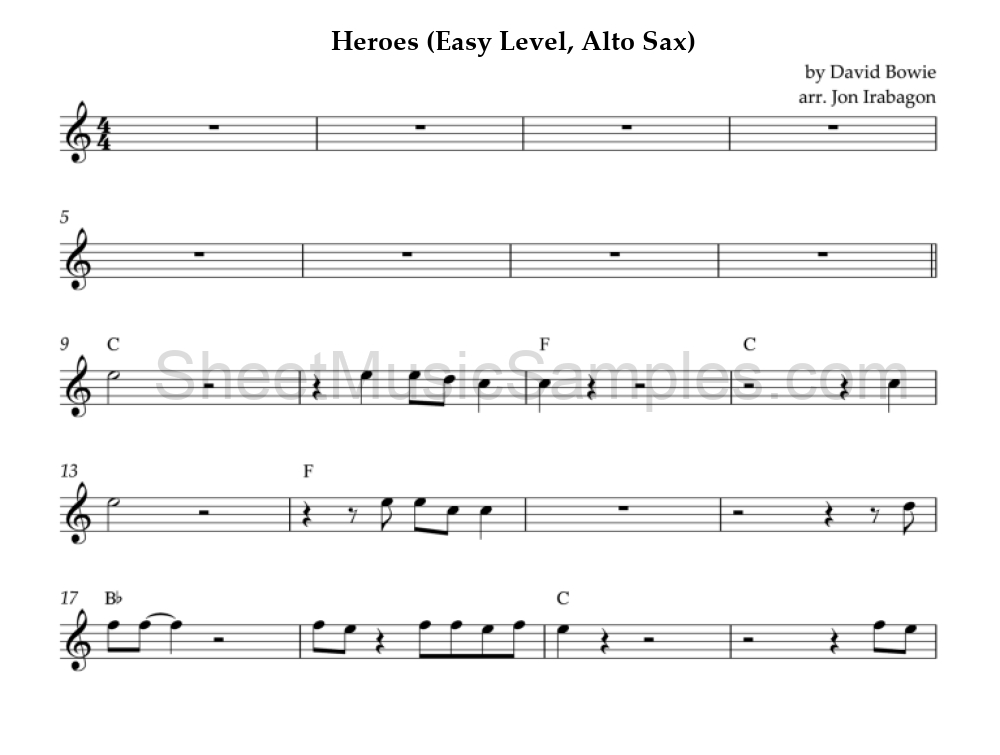 Heroes (Easy Level, Alto Sax)