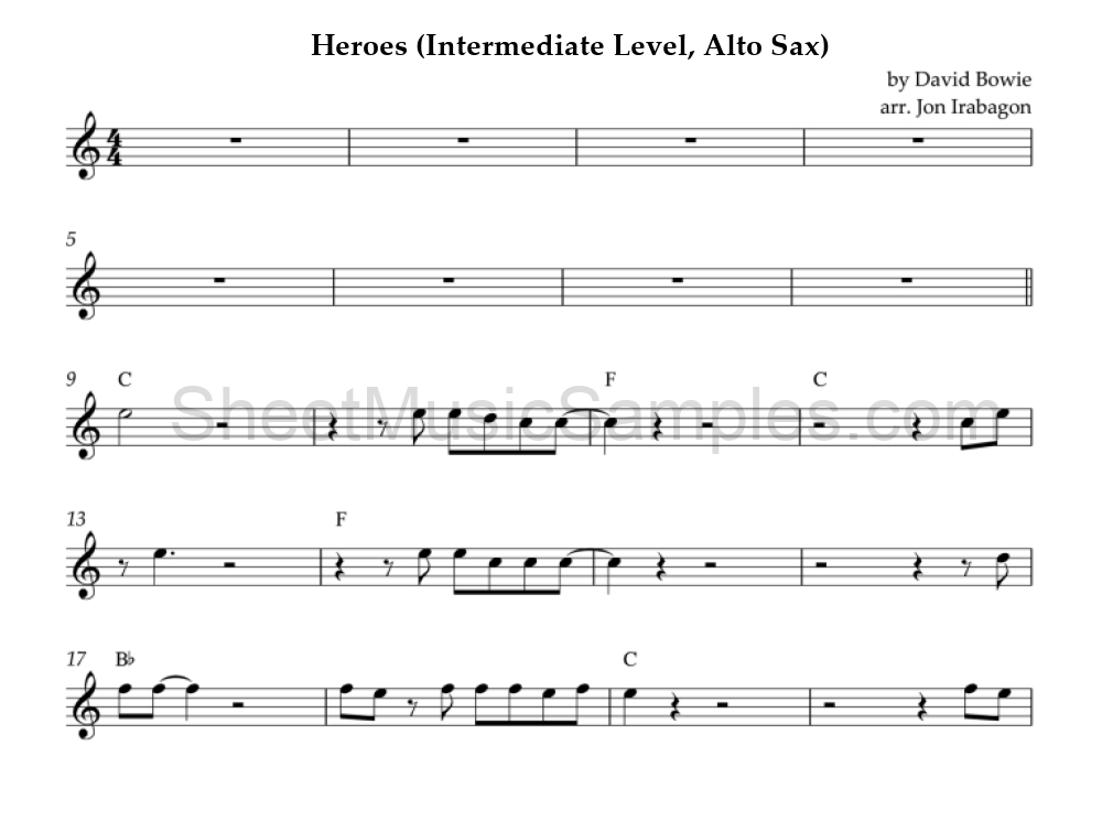 Heroes (Intermediate Level, Alto Sax)