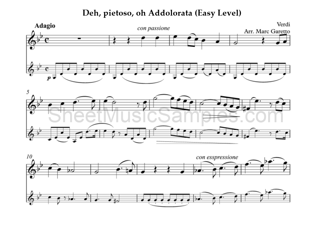 Deh, pietoso, oh Addolorata (Easy Level)