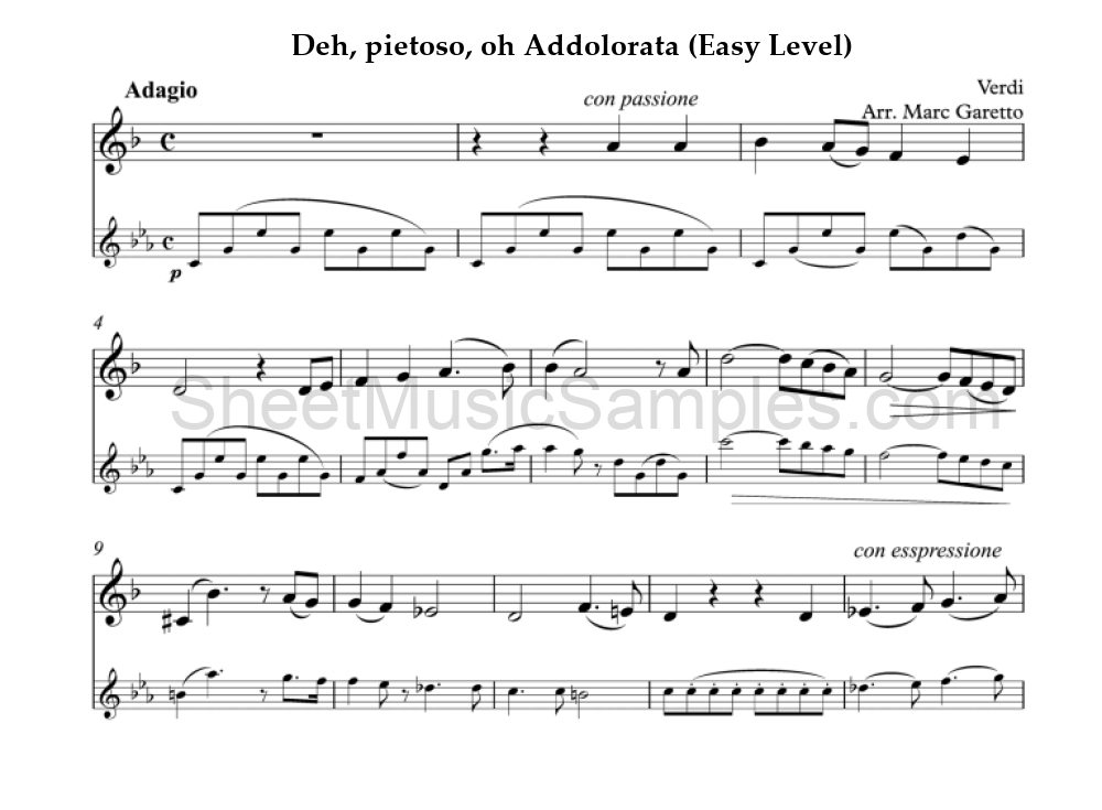 Deh, pietoso, oh Addolorata (Easy Level)