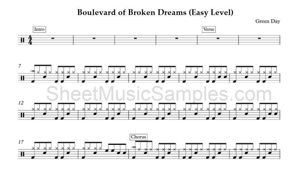 Boulevard of Broken Dreams (Easy Level)