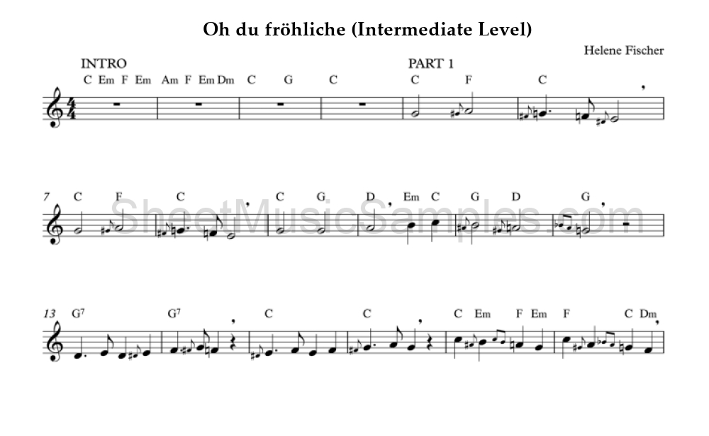 Oh du fröhliche (Intermediate Level)