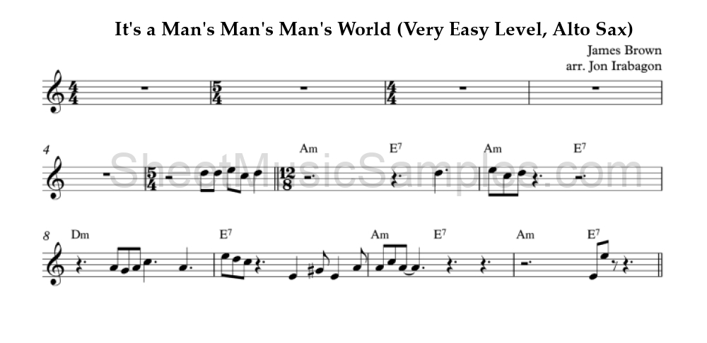 It's a Man's Man's Man's World (Very Easy Level, Alto Sax)