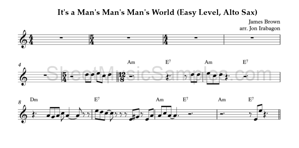 It's a Man's Man's Man's World (Easy Level, Alto Sax)