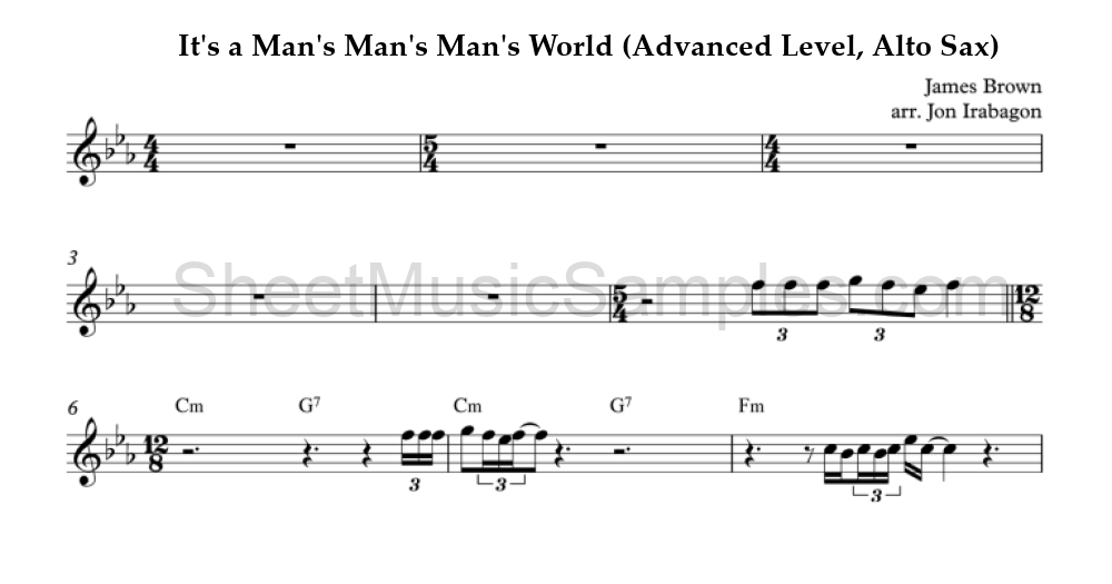 It's a Man's Man's Man's World (Advanced Level, Alto Sax)