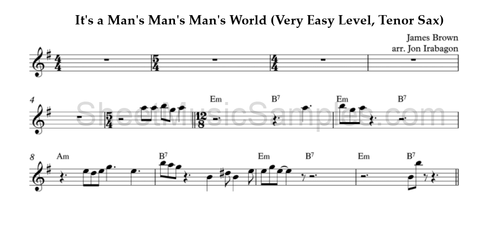 It's a Man's Man's Man's World (Very Easy Level, Tenor Sax)