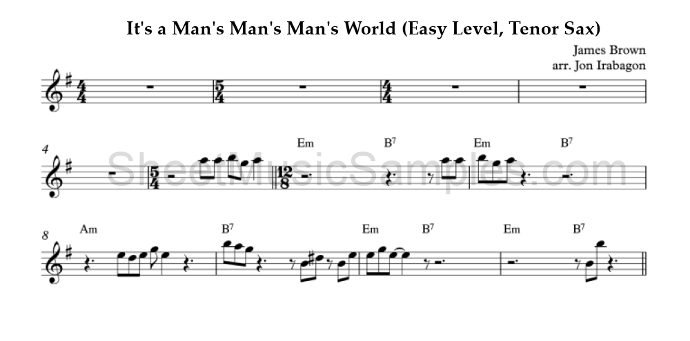 It's a Man's Man's Man's World (Easy Level, Tenor Sax)