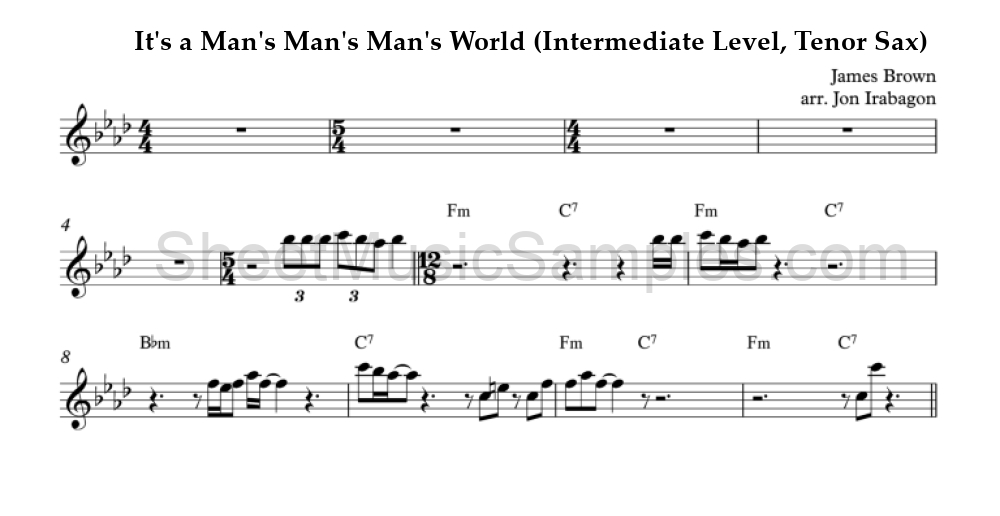 It's a Man's Man's Man's World (Intermediate Level, Tenor Sax)