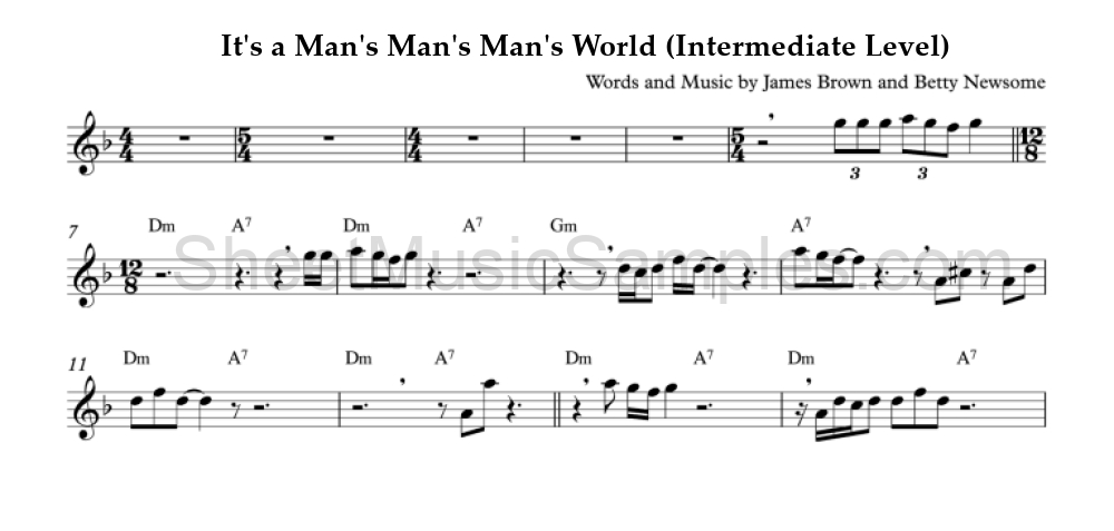 It's a Man's Man's Man's World (Intermediate Level)