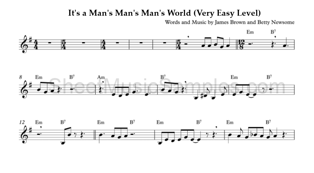 It's a Man's Man's Man's World (Very Easy Level)