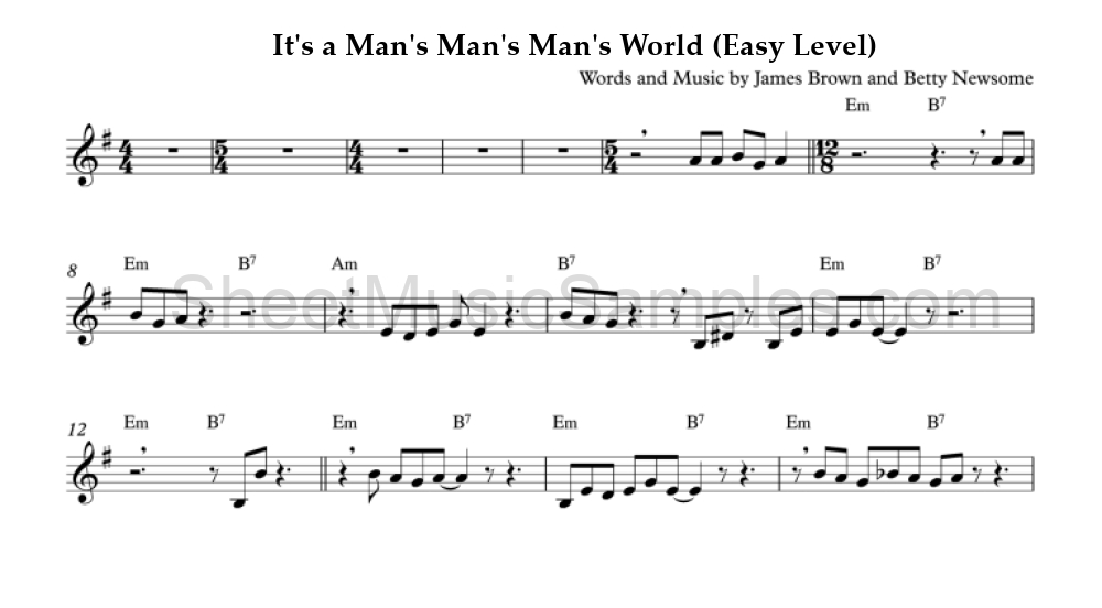 It's a Man's Man's Man's World (Easy Level)