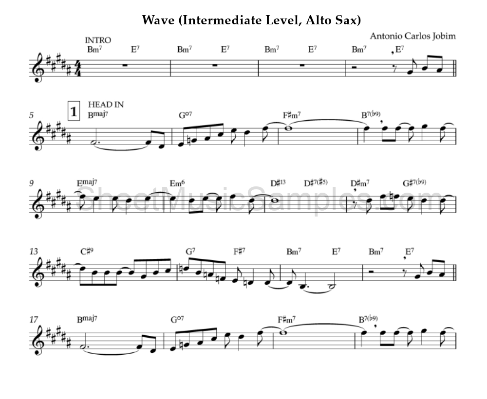 Wave (Intermediate Level, Alto Sax)