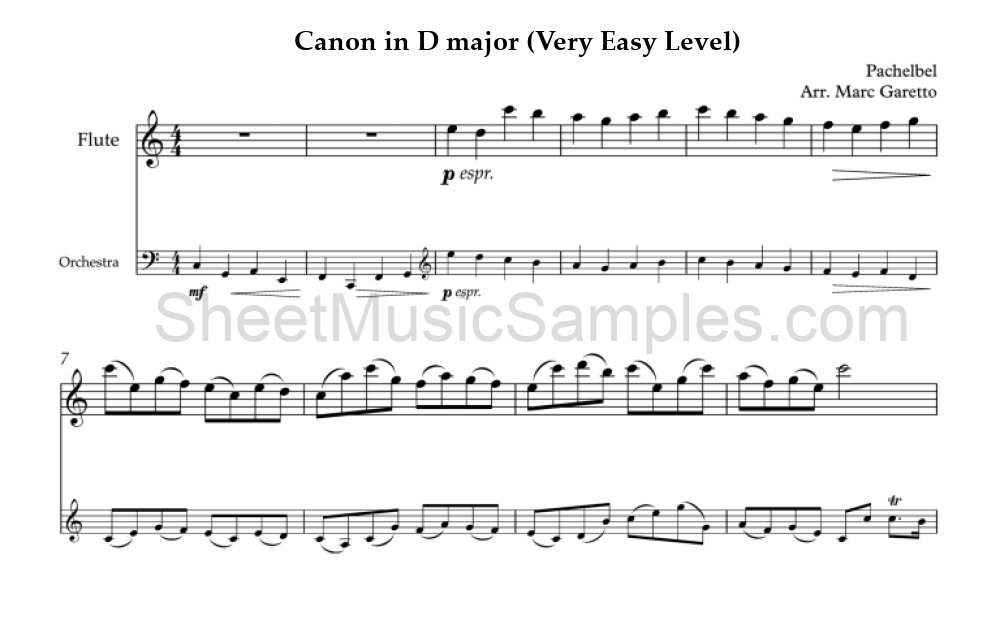 Canon in D major (Very Easy Level)