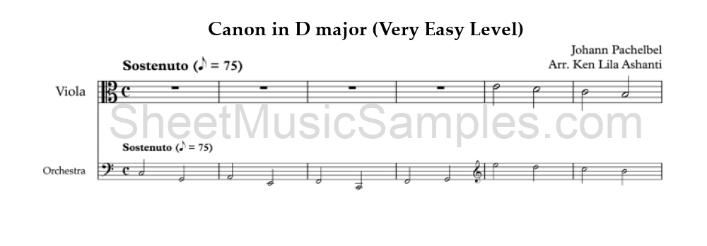 Canon in D major (Very Easy Level)