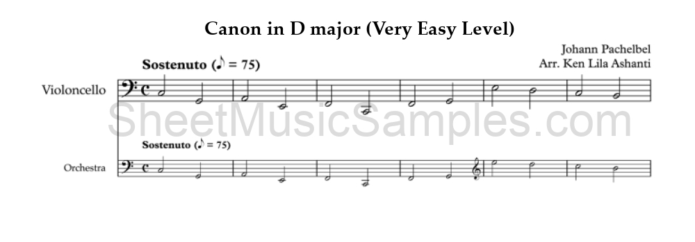 Canon in D major (Very Easy Level)