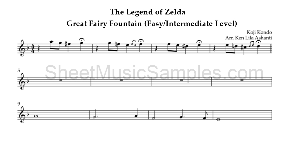 The Legend of Zelda - Great Fairy Fountain (Easy/Intermediate Level)