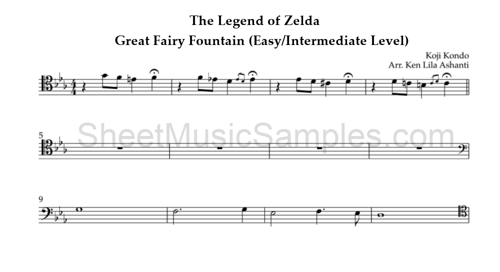 The Legend of Zelda - Great Fairy Fountain (Easy/Intermediate Level)