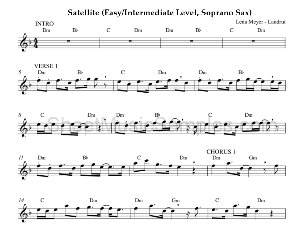 Satellite (Easy/Intermediate Level, Soprano Sax)