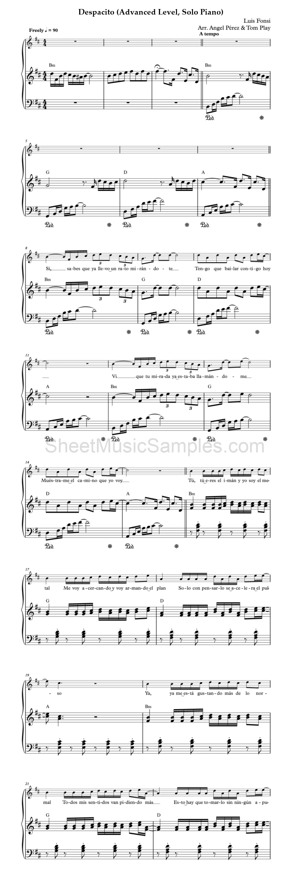 Despacito (Advanced Level, Solo Piano)