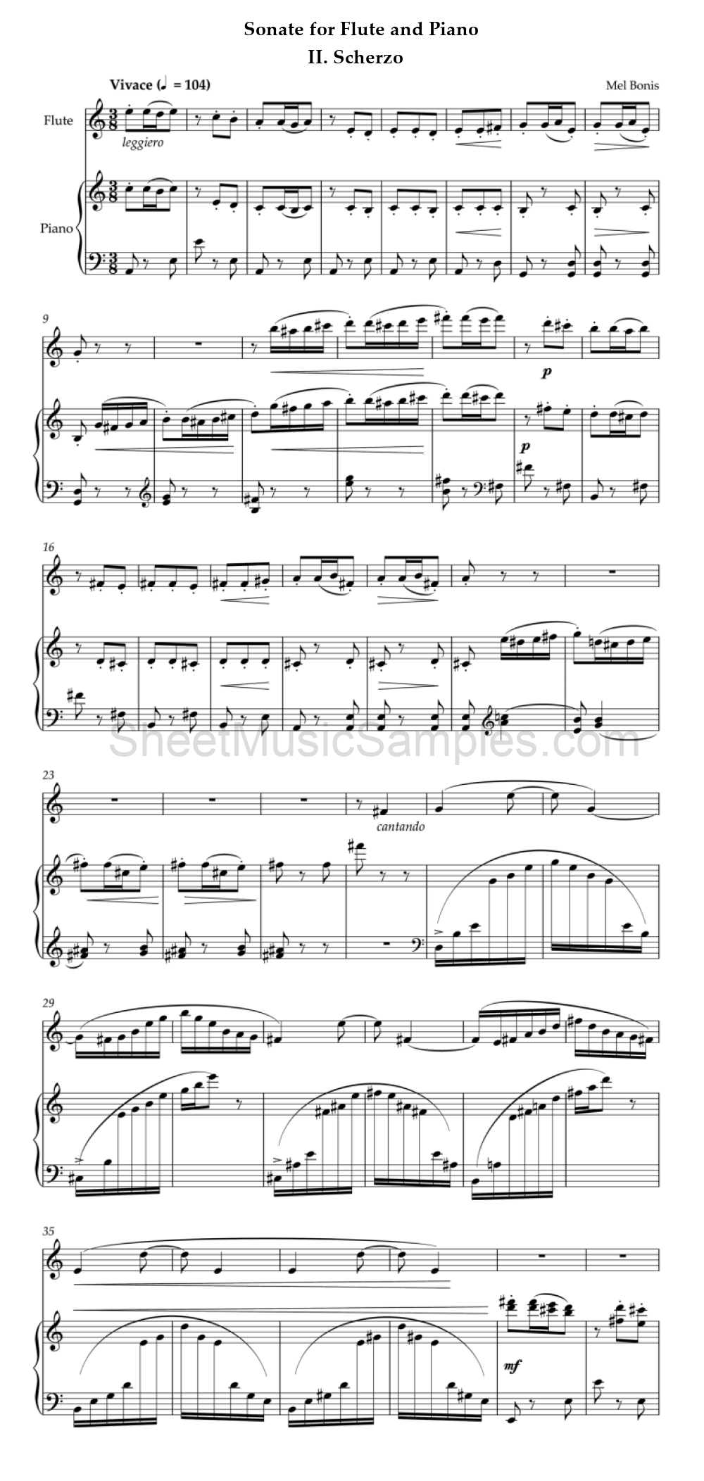 Sonate for Flute and Piano - II. Scherzo