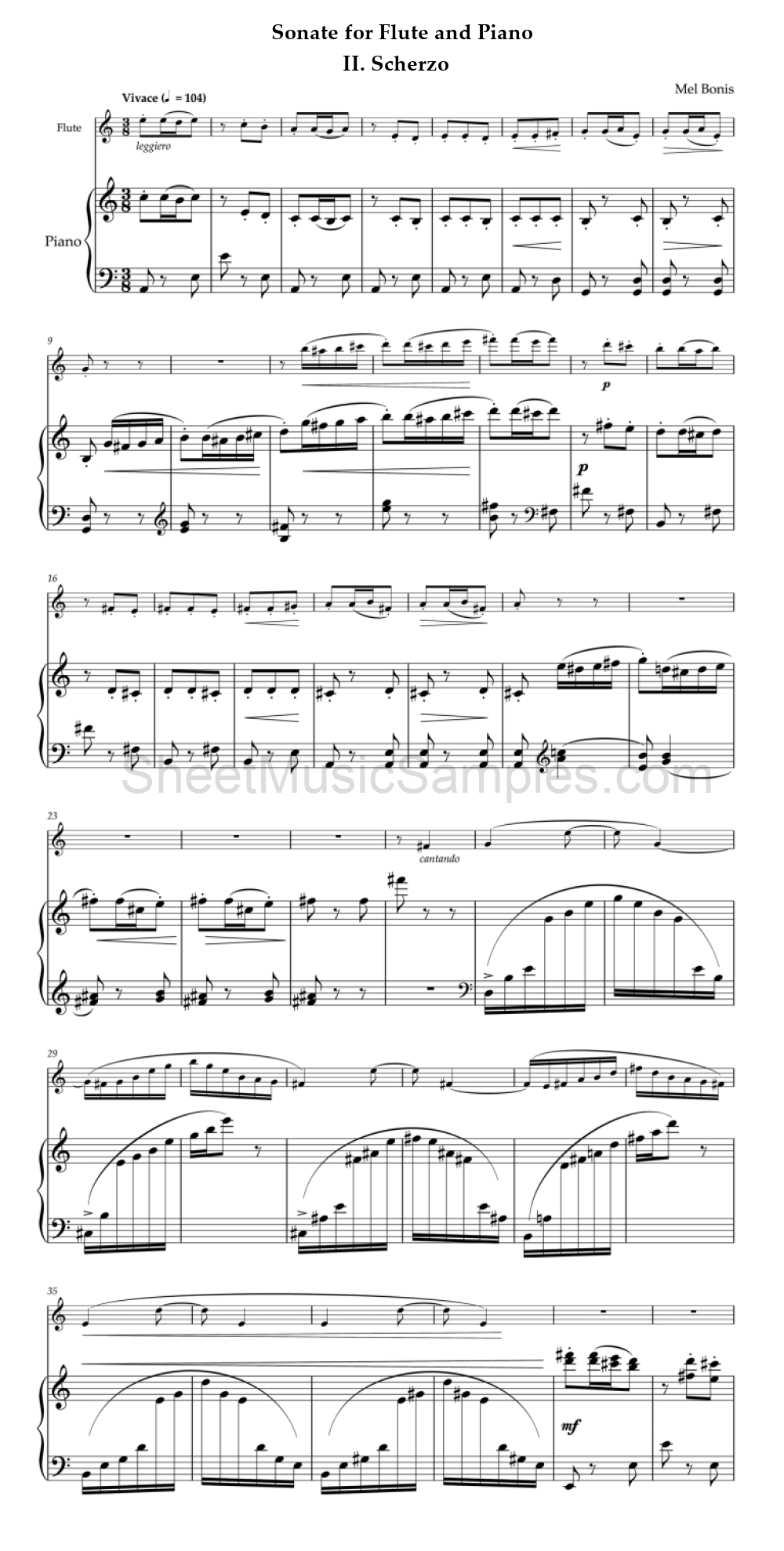 Sonate for Flute and Piano - II. Scherzo