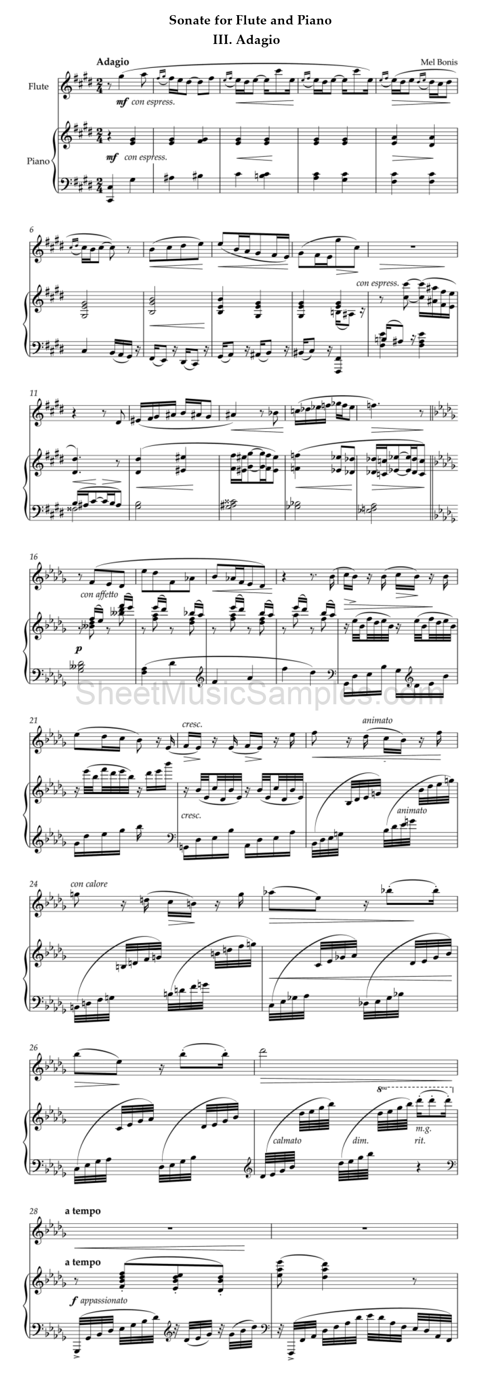 Sonate for Flute and Piano - III. Adagio