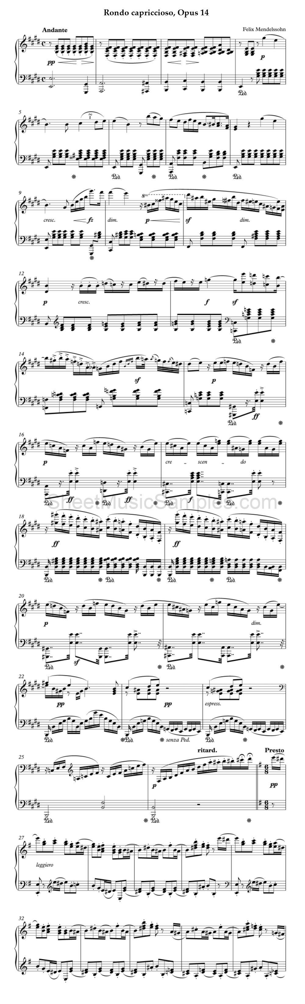 Rondo capriccioso, Opus 14