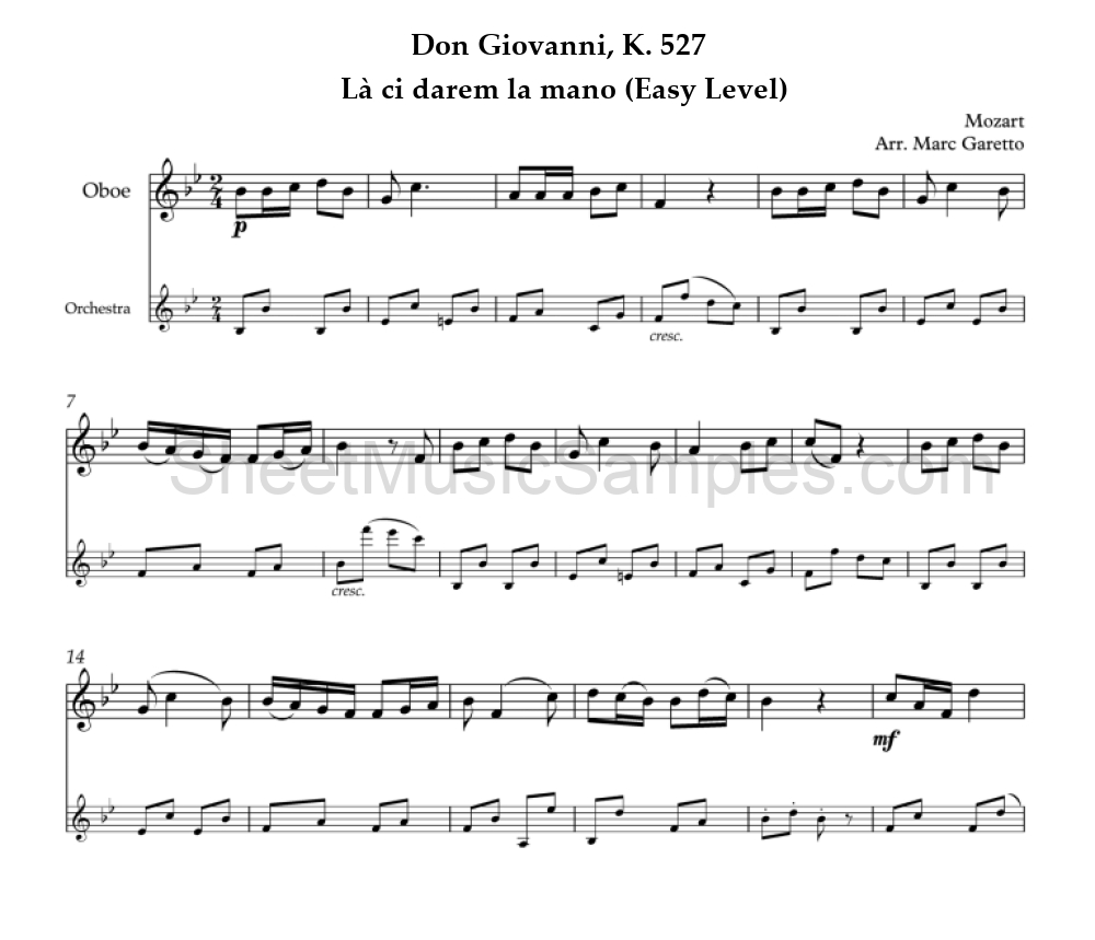 Don Giovanni, K. 527 - Là ci darem la mano (Easy Level)