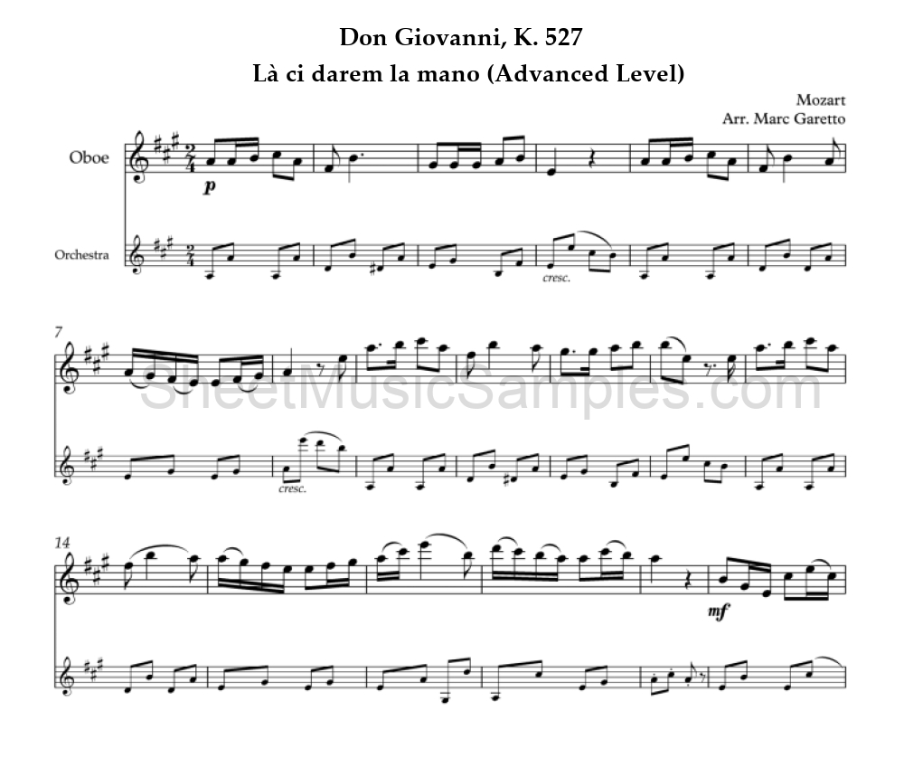 Don Giovanni, K. 527 - Là ci darem la mano (Advanced Level)