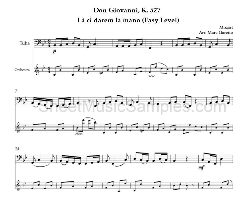 Don Giovanni, K. 527 - Là ci darem la mano (Easy Level)