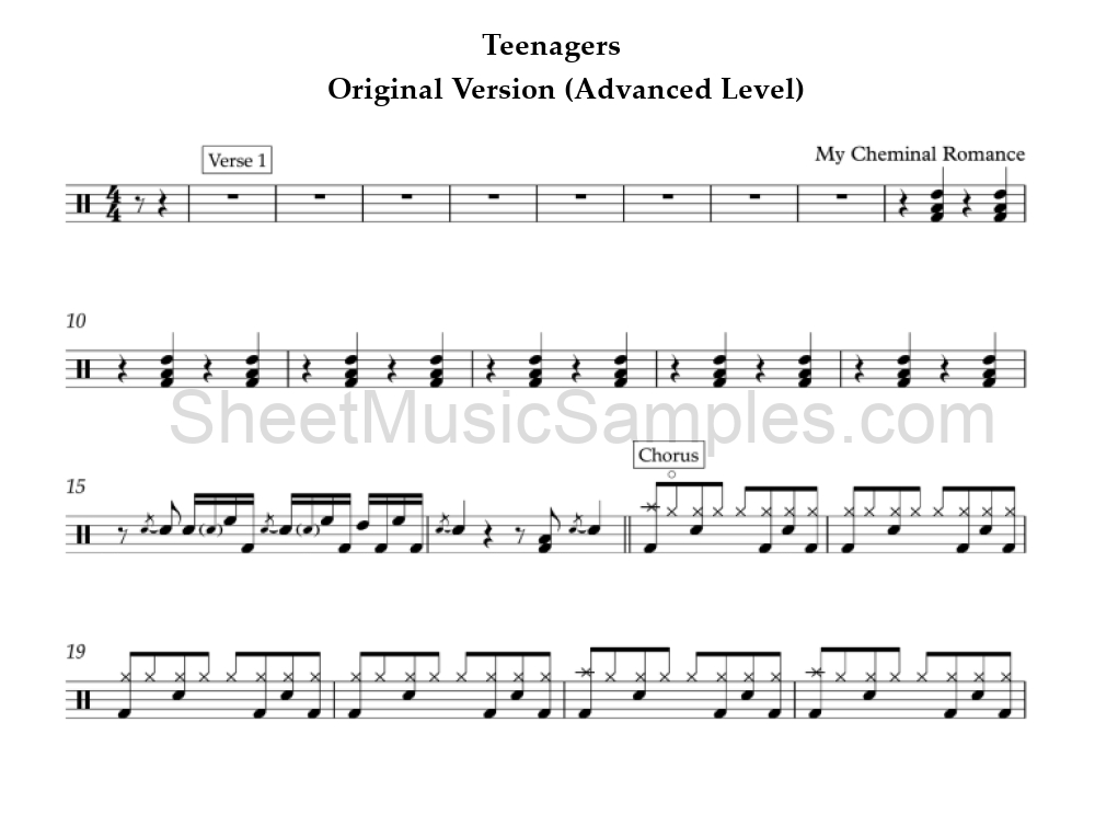 Teenagers - Original Version (Advanced Level)