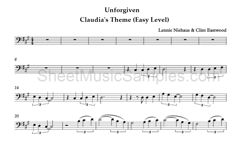 Unforgiven - Claudia's Theme (Easy Level)