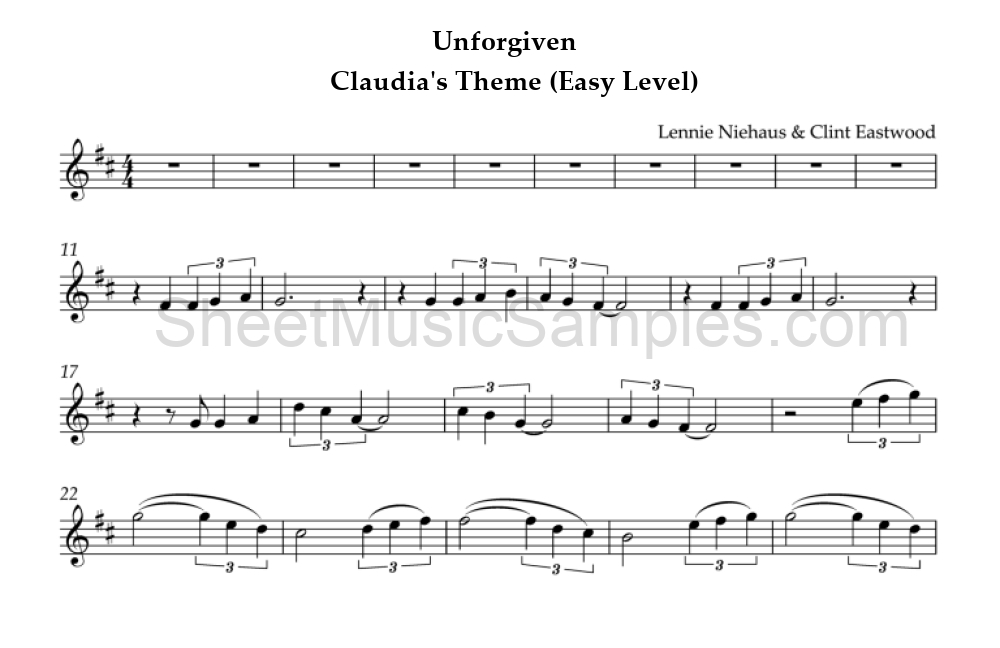 Unforgiven - Claudia's Theme (Easy Level)