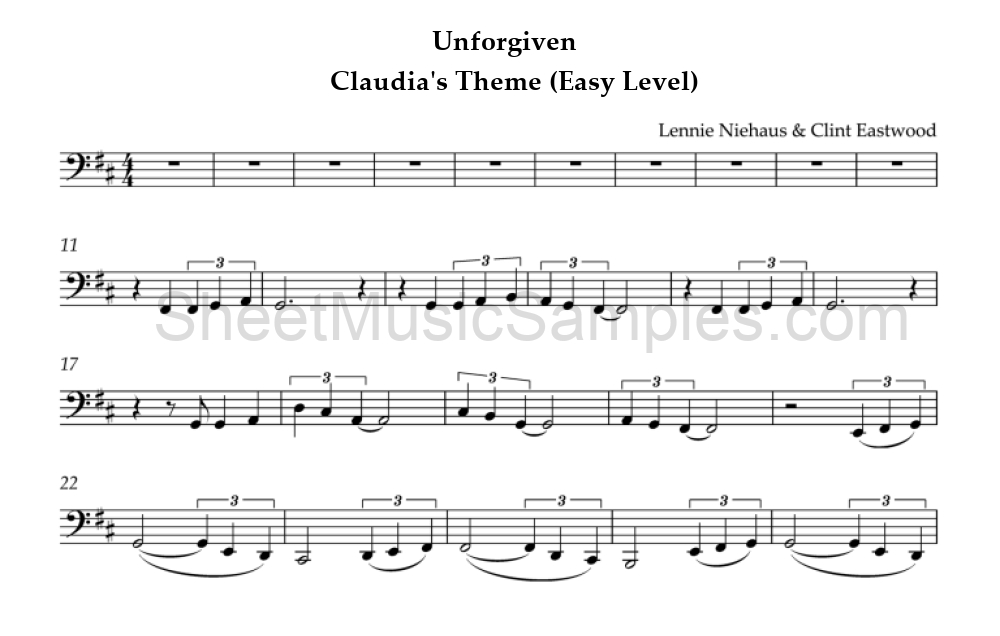 Unforgiven - Claudia's Theme (Easy Level)