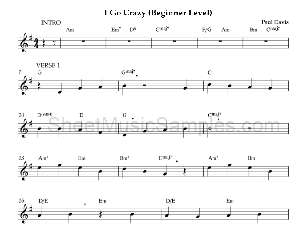 I Go Crazy (Beginner Level)