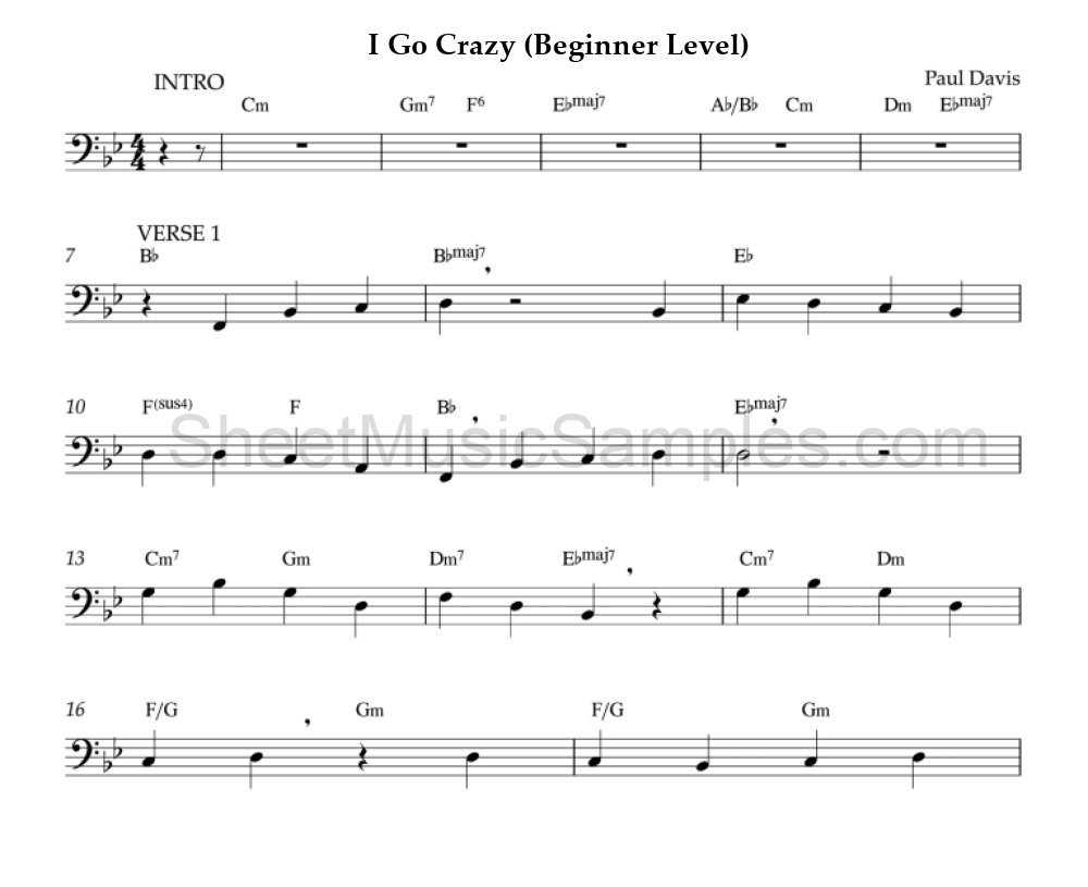 I Go Crazy (Beginner Level)