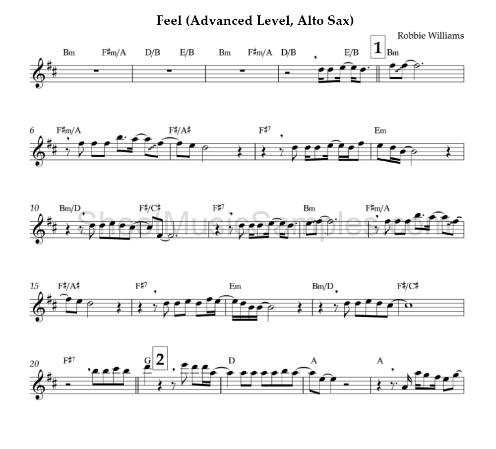 Feel (Advanced Level, Alto Sax)