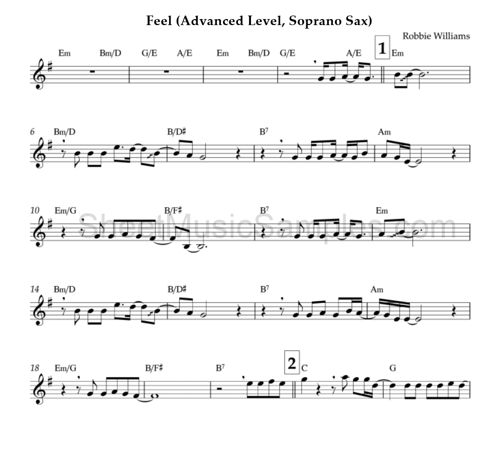 Feel (Advanced Level, Soprano Sax)