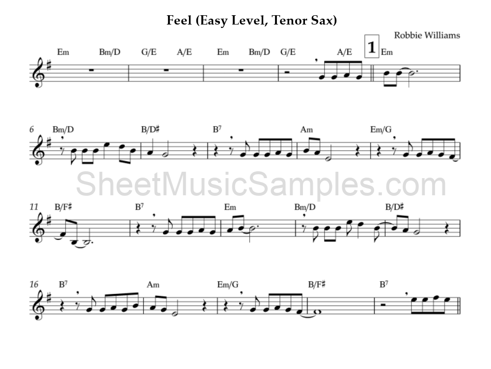 Feel (Easy Level, Tenor Sax)