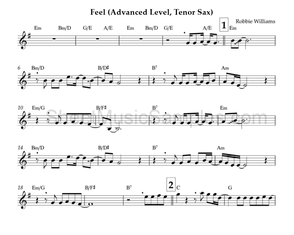 Feel (Advanced Level, Tenor Sax)