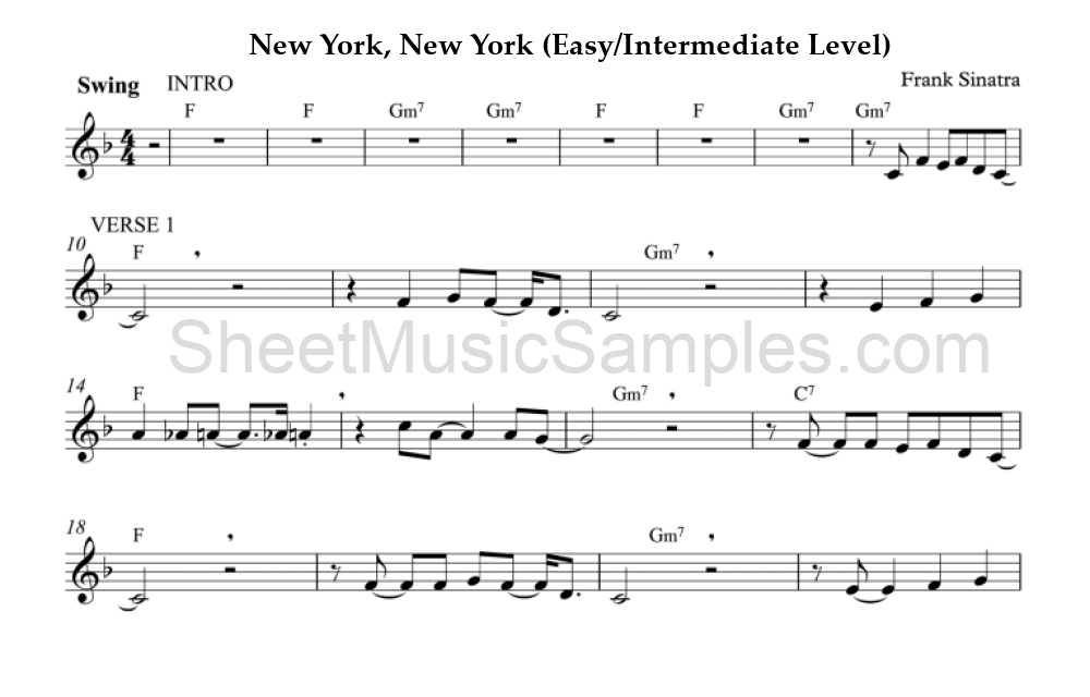 New York, New York (Easy/Intermediate Level)