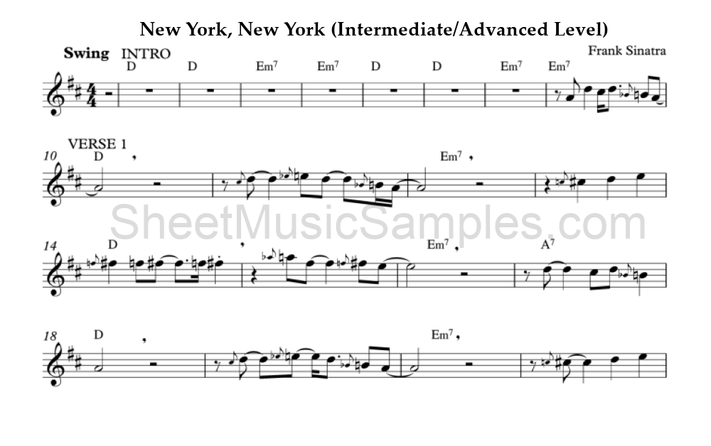 New York, New York (Intermediate/Advanced Level)