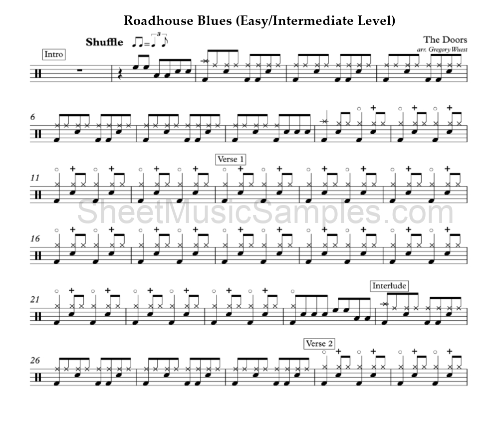 Roadhouse Blues (Easy/Intermediate Level)