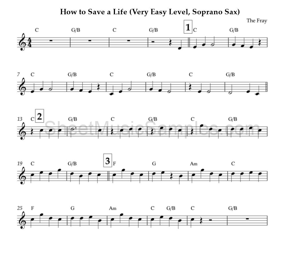 How to Save a Life (Very Easy Level, Soprano Sax)