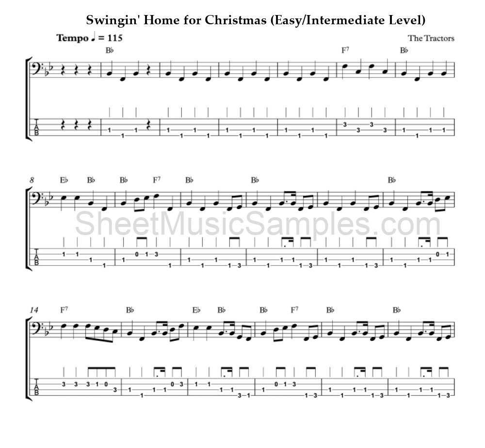 Swingin' Home for Christmas (Easy/Intermediate Level)