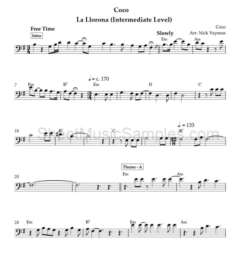 Coco - La Llorona (Intermediate Level)