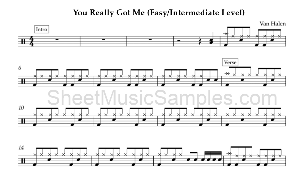 You Really Got Me (Easy/Intermediate Level)